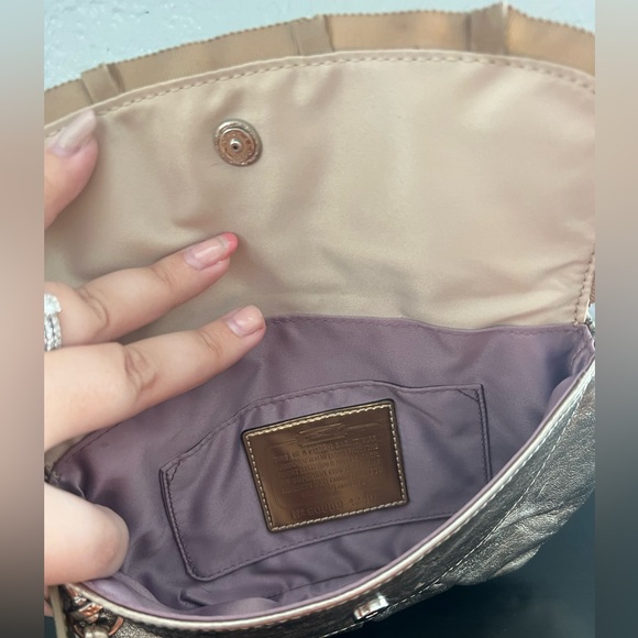 Coach Metallic Clutch Pleated Wristlet - Picture 8 of 9